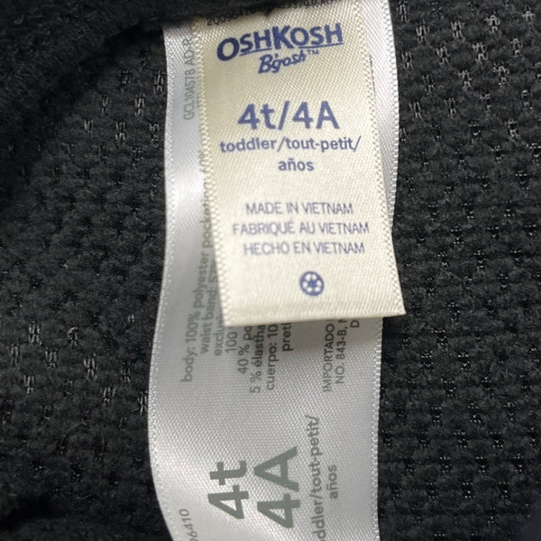 Oshkosh Toddler Black Sweatpants 4T Cozy Elastic Waistband Casual Style - New
