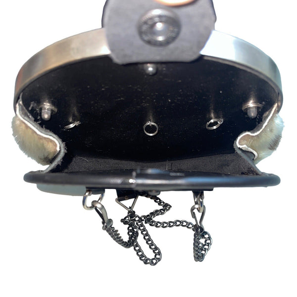 Scottish Sporran Bag With Celtic Knot Design Real Fur Chain Strap