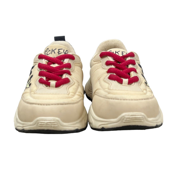 Zara Toddler Girl's Beige And Red Disney Mickey Mouse Sneakers Sz 25