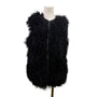 7 For All Mankind Women's Black Lamb Fur Sweater Vest Soft Fuzzy Texture Size S