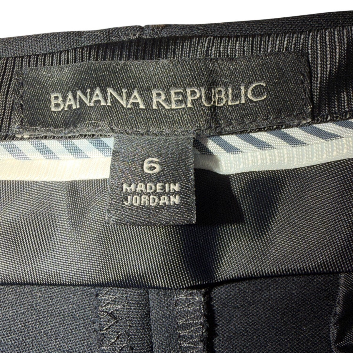 Banana Republic Women Black Cotton/Rayon Logan Trouser Mid-Rise Stretch Size 6