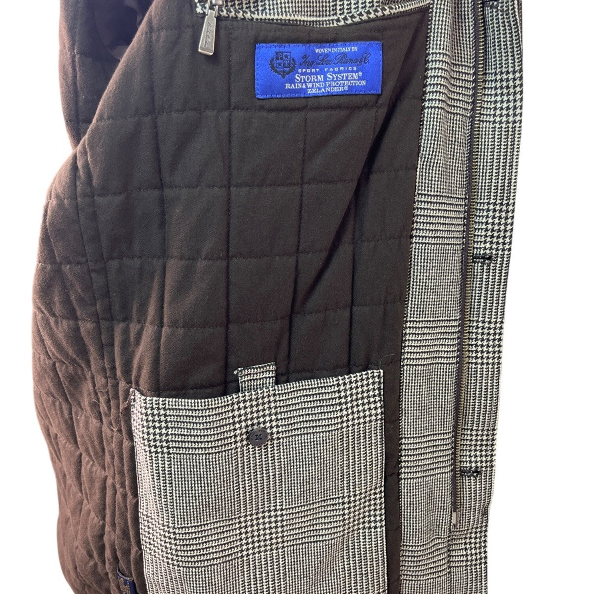 Brooks Brothers Style Gray Plaid Mens Wool Jacket With Quilted Lining Size L