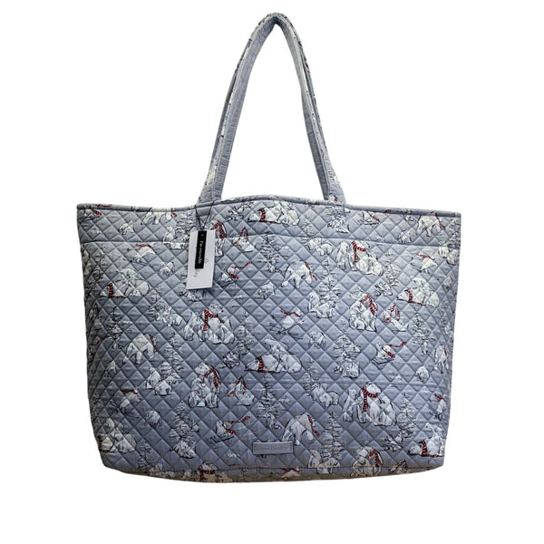 Vera Bradley Women’s Beary Merry Quilted Reversible Iconic Grand Tote Bag
