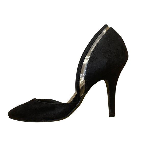Christian Siriano Women’s Black Faux Suede DOrsay Pointed Toe Heels Size 5