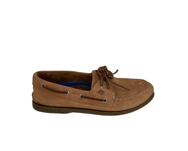 Sperry Mens Tan Leather Boat Shoes Size 10M Made In Indonesia