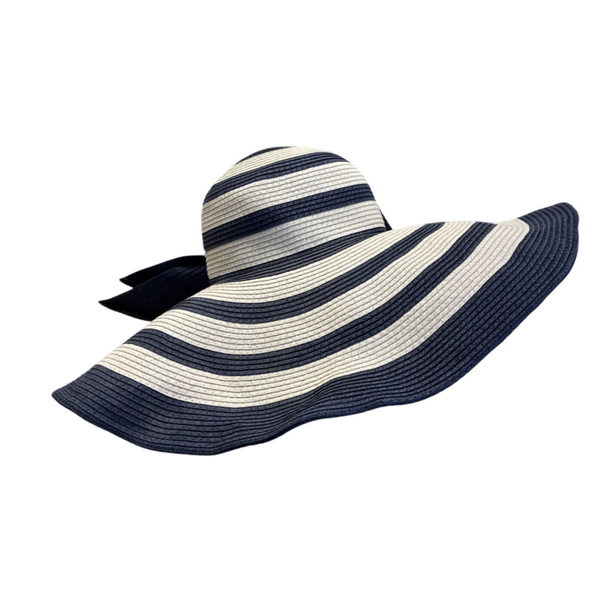 Vineyard Vines Kentucky Derby Wide Brim Navy & White Striped Sun Hat - New