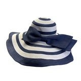 Vineyard Vines Kentucky Derby Wide Brim Navy & White Striped Sun Hat - New