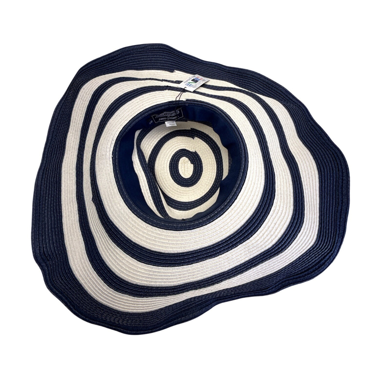 Vineyard Vines Kentucky Derby Wide Brim Navy & White Striped Sun Hat - New