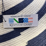 Vineyard Vines Kentucky Derby Wide Brim Navy & White Striped Sun Hat - New