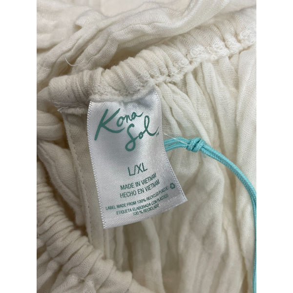 Kona Sol Women's A-line Tie in the Back Boho Cream Size L/XL
