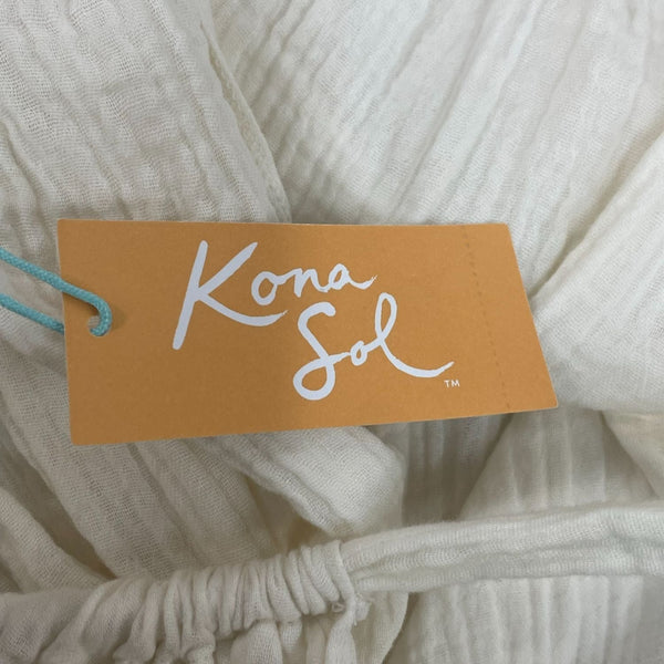 Kona Sol Women's A-line Tie in the Back Boho Cream Size L/XL