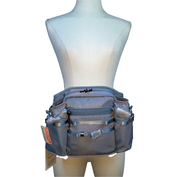 Caraa Sport Light Blue Nylon Multi-Pocket Adjustable Strap Utility Belt Bag - New