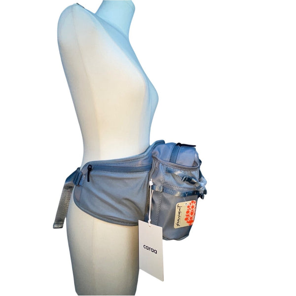 Caraa Sport Light Blue Nylon Multi-Pocket Adjustable Strap Utility Belt Bag - New