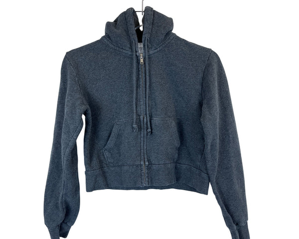 J. Galt Womens Gray Cotton-Blend Zip-Up Hoodie With Pockets Size Unknown