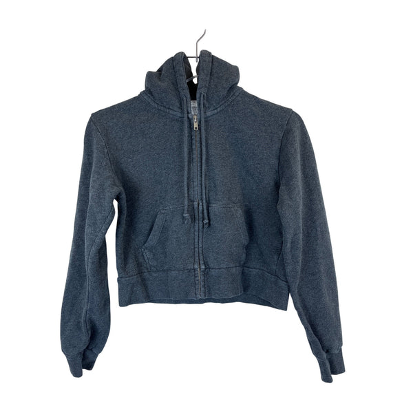 J. Galt Womens Gray Cotton-Blend Zip-Up Hoodie With Pockets Size Unknown