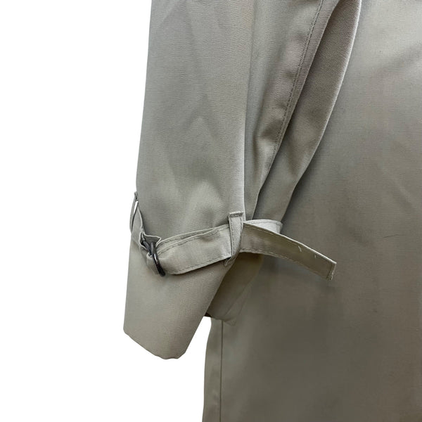 London Fog Women's Khaki Beige Double Breasted Trench Coat With Belt Size 12 Reg