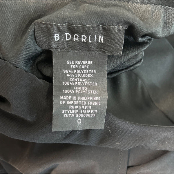 B. Darlin Elegant Black Halter Maxi Dress With Beaded Waist & Mesh Detail Sz 0