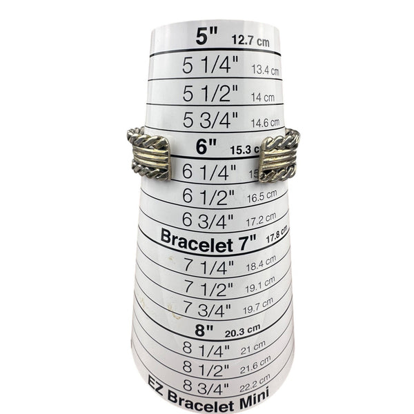 Sterling Silver Unisex Cuff Bracelet Rope Design Handcrafted Adjustable