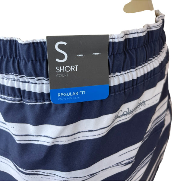 Columbia Women's Omni Shade Regular Fit Striped Navy & White Shorts Size S