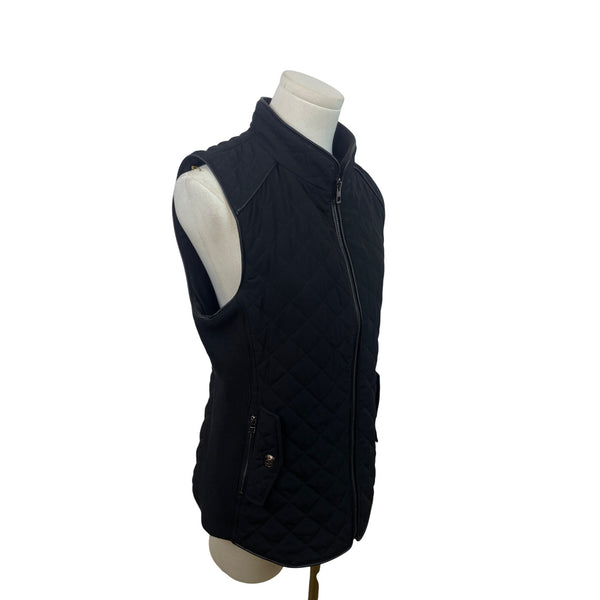 Chico’s Women's Black Quilted Zip Up Vest With Side Pockets Size 0/ Us 4