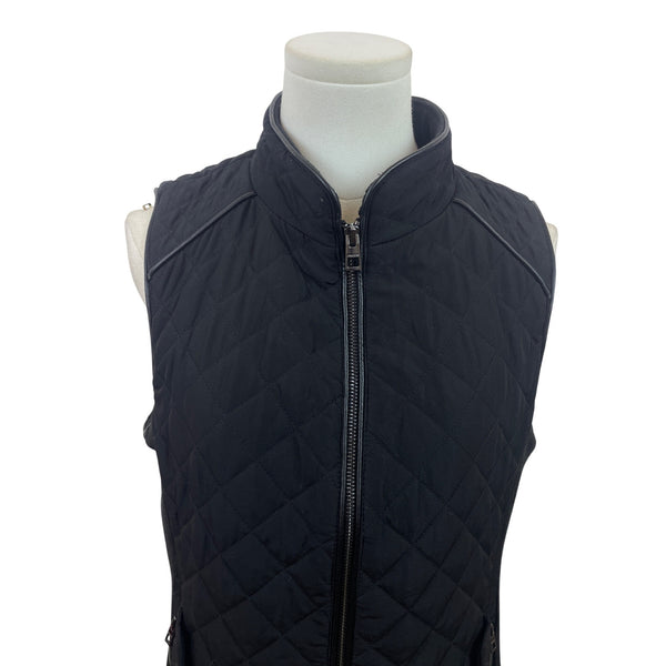 Chico’s Women's Black Quilted Zip Up Vest With Side Pockets Size 0/ Us 4