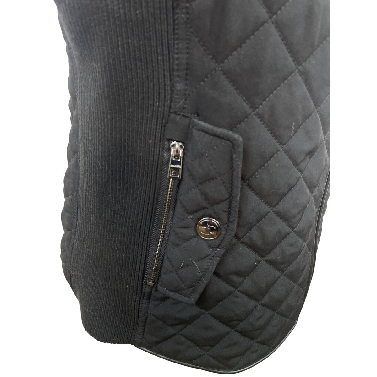 Chico’s Women's Black Quilted Zip Up Vest With Side Pockets Size 0/ Us 4