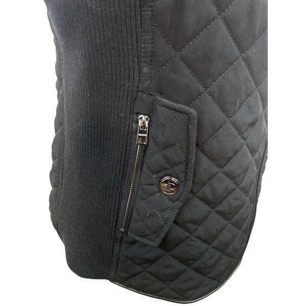 Chico’s Women's Black Quilted Zip Up Vest With Side Pockets Size 0/ Us 4