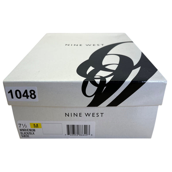 Nine West Women’s Black Suede & Patent Leather T-Strap Rhenium Heels Size 7.5M