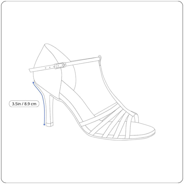 Nine West Women’s Black Suede & Patent Leather T-Strap Rhenium Heels Size 7.5M