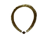 Gold Tone Womens Multi-Strand Metallic Necklace With Magnetic Clasp 18 Inches Long