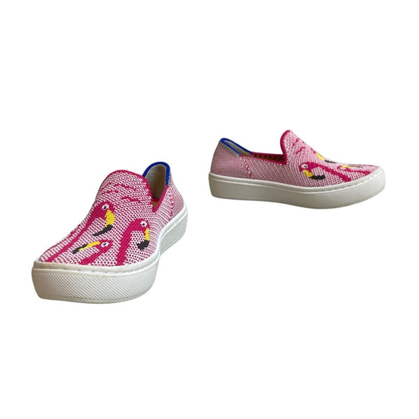 Rothys Toddler Girl’s Pink Flamingos Flat Shoes Sz 10