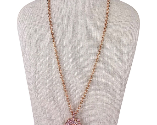 Isaac Mizrahi Live Women's Rose Gold Tone Chain Necklace With Interchangeable Pendants