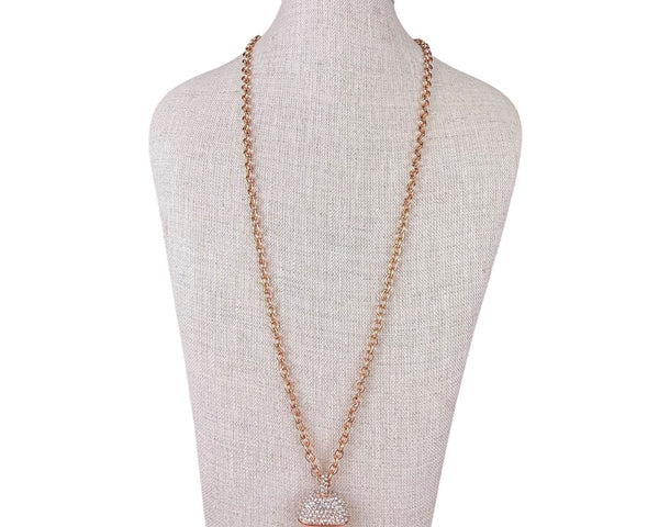 Isaac Mizrahi Live Women's Rose Gold Tone Chain Necklace With Interchangeable Pendants