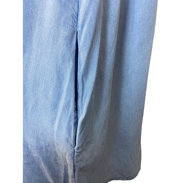 Mango Denim Women's Blue Frill Denim Style Sun Dress Sz XS