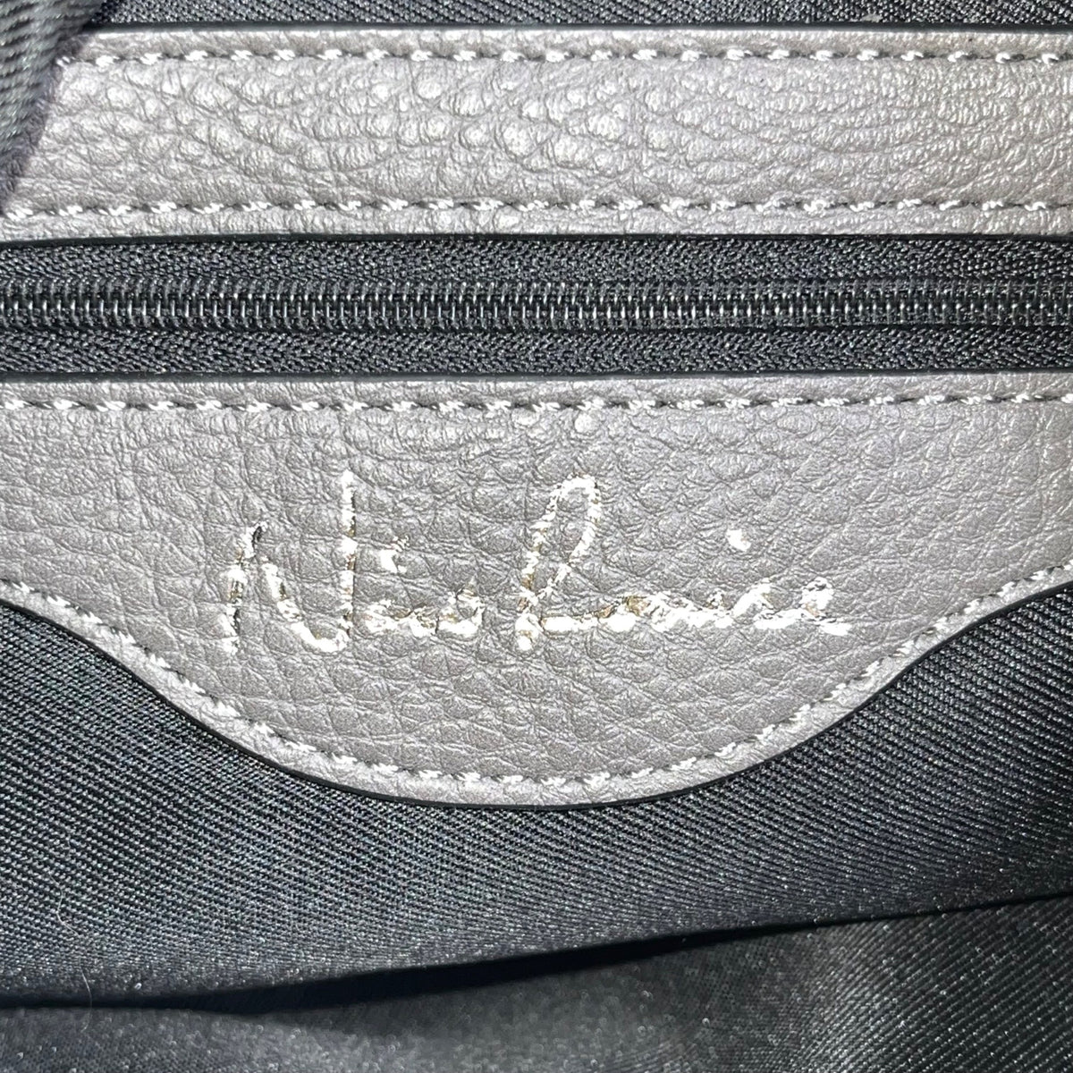 Nino Louise Womens Black Suede Shoulder Handbag With Silver Accents Size M