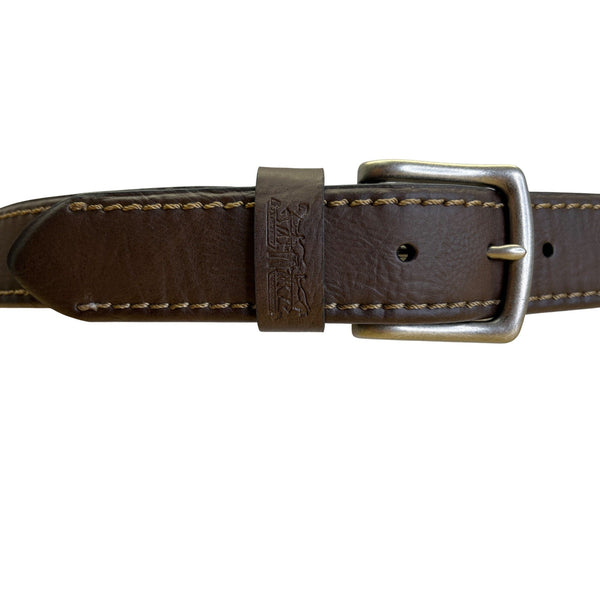 Mens Levis Brown Synthetic Leather Belt With Metal Buckle Size L 38-40