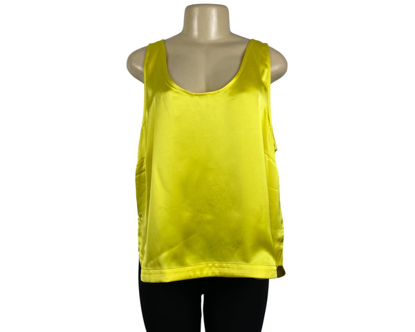 Loft Womens Yellow Scoop Neckline Sleeveless Pullover Blouse Sz XL - New