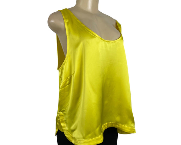 Loft Womens Yellow Scoop Neckline Sleeveless Pullover Blouse Sz XL - New