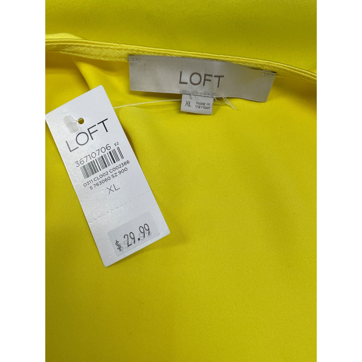 Loft Womens Yellow Scoop Neckline Sleeveless Pullover Blouse Sz XL - New
