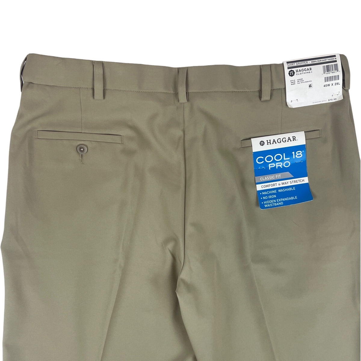 Haggar Men's Beige Khaki Pants Sz 40x29 - NWT