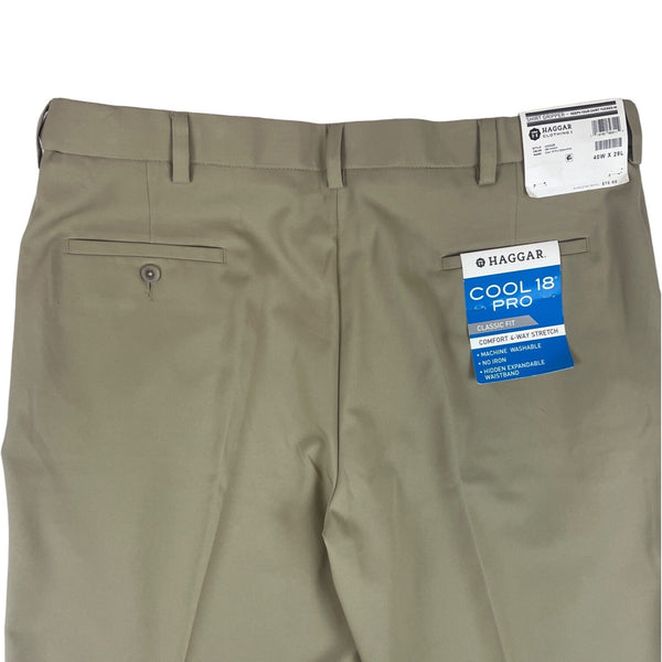 Haggar Men's Beige Khaki Pants Sz 40x29 - NWT