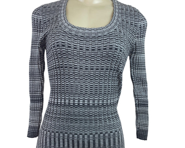 The Limited Black & White  Knit Long Sleeve Scoop Neck Sweater Size S - New