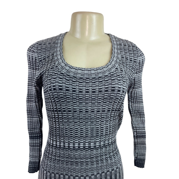 The Limited Black & White  Knit Long Sleeve Scoop Neck Sweater Size S - New