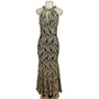 Nightway Black & Gold Halter Mermaid Long Lace Formal Dress Floral Sz 6
