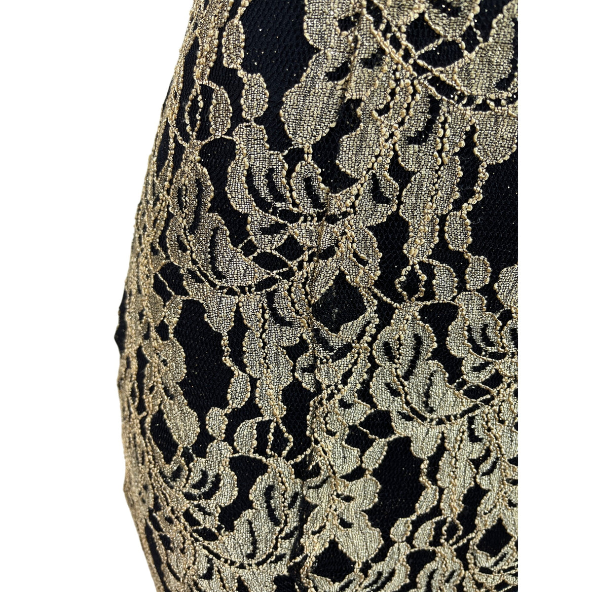 Nightway Black & Gold Halter Mermaid Long Lace Formal Dress Floral Sz 6