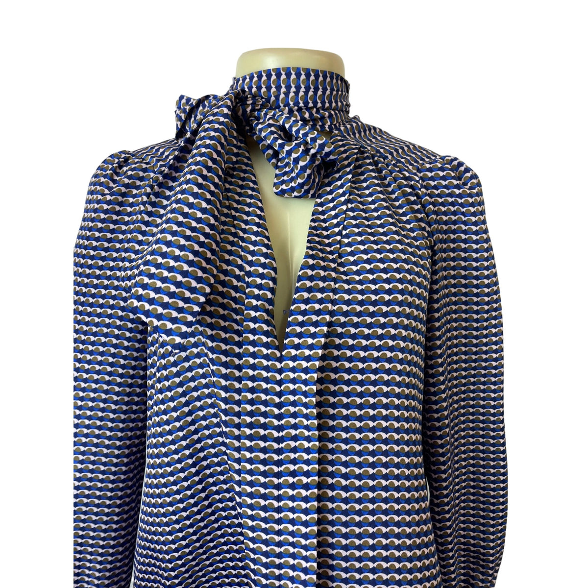 CeCe By Cynthia Steffe Womens Patterned Bow Tie Neck Dress Size 2