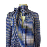 CeCe By Cynthia Steffe Womens Patterned Bow Tie Neck Dress Size 2