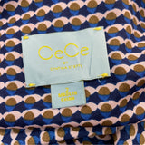 CeCe By Cynthia Steffe Womens Patterned Bow Tie Neck Dress Size 2