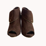 DbDk Fashion Women's Brown Suede Nicky Frances Heeled Booties Sz 8