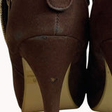 DbDk Fashion Women's Brown Suede Nicky Frances Heeled Booties Sz 8